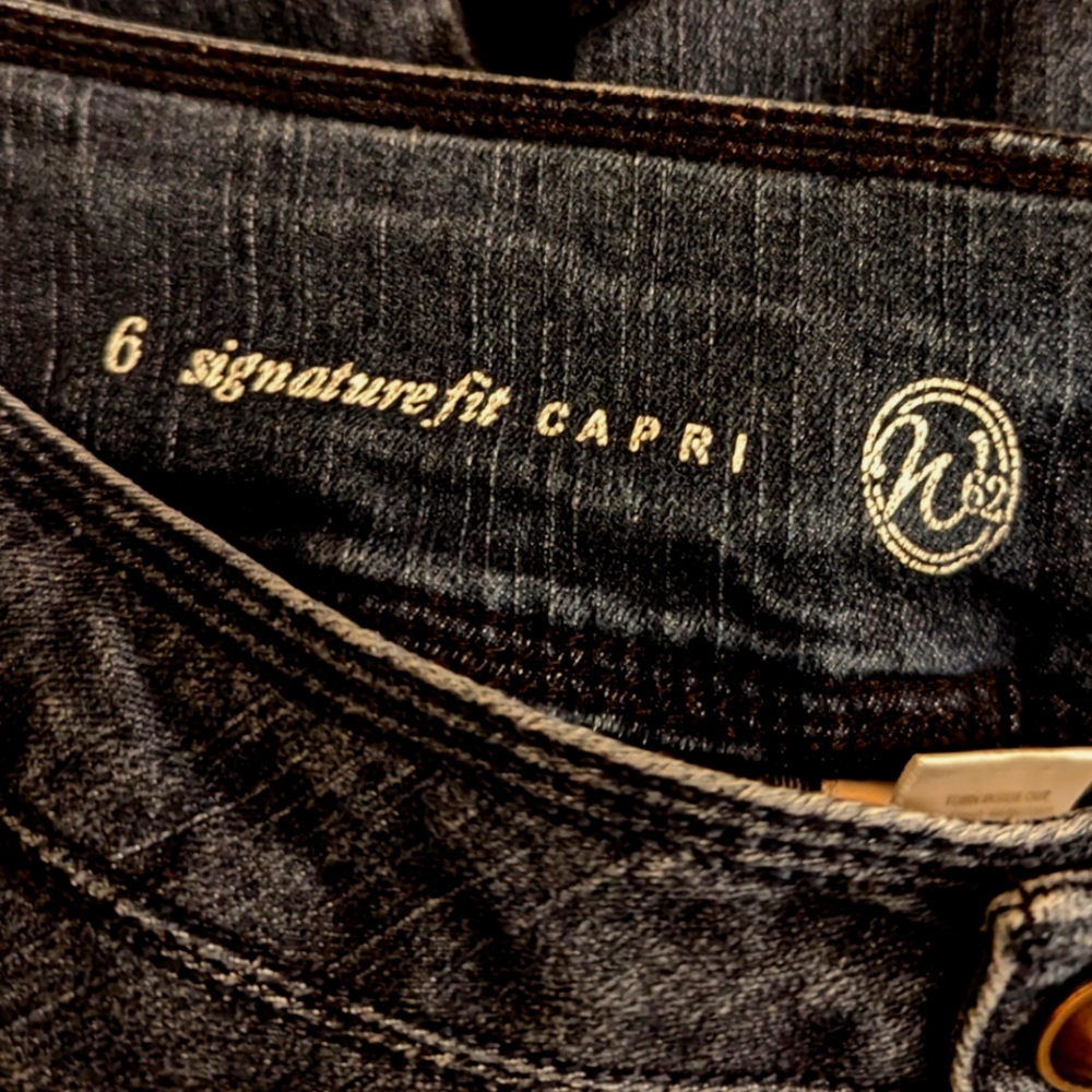 👖W62 Signature Fit Capri Jeans Strait Leg Blue - Picture 5 of 7